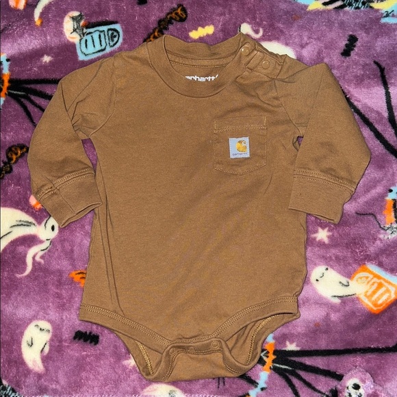 Carhartt Kids Charcoal Gray Hoodie size 3 months and onesie bodysuit 6 months - Picture 7 of 9